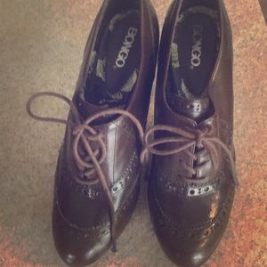 Bongo Vintage Brown Laced Up Heels  size 9